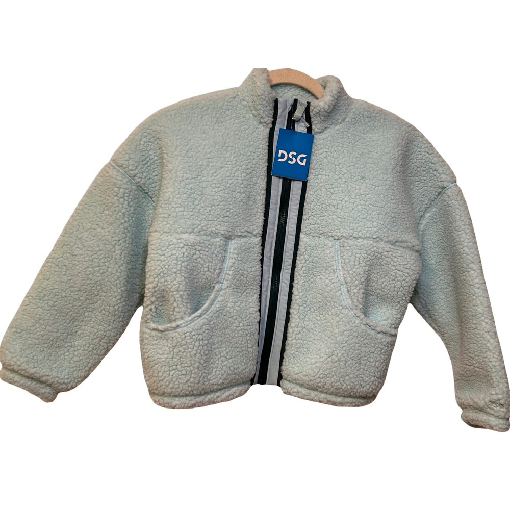 DSG Cozy Sherpa Full Zip Fleece Jacket Shoreside Blue Sz XS (6-7) NWT